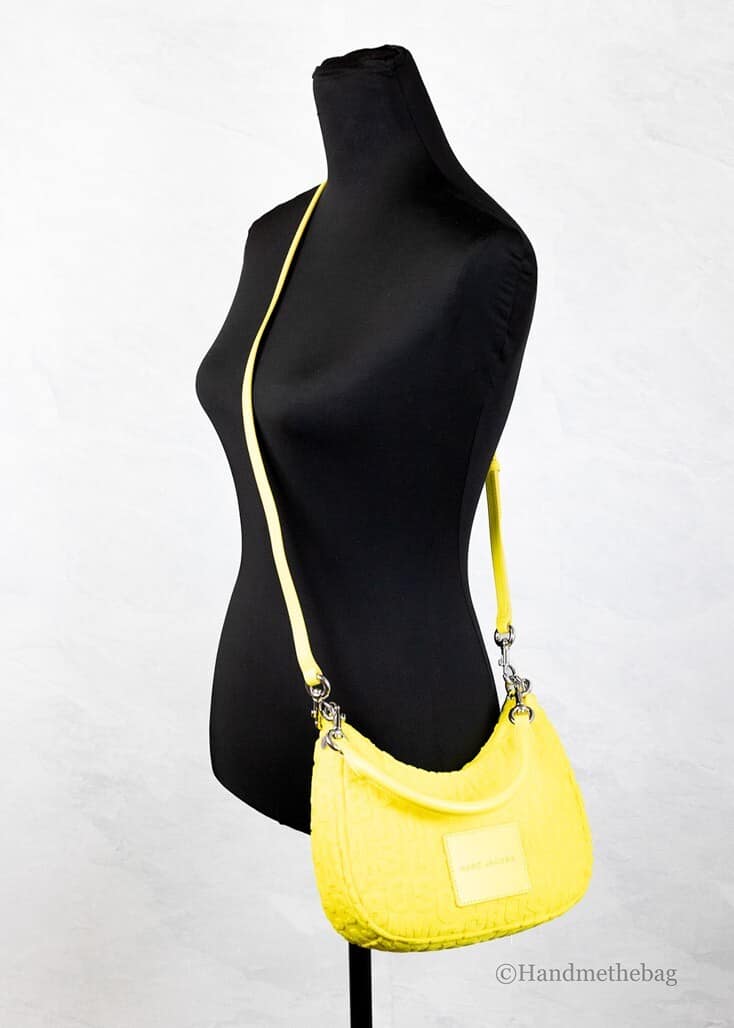 Marc Jacobs Monogram Terry Fabric Golden Kiwi Hobo Shoulder Bag Purse - Image 2