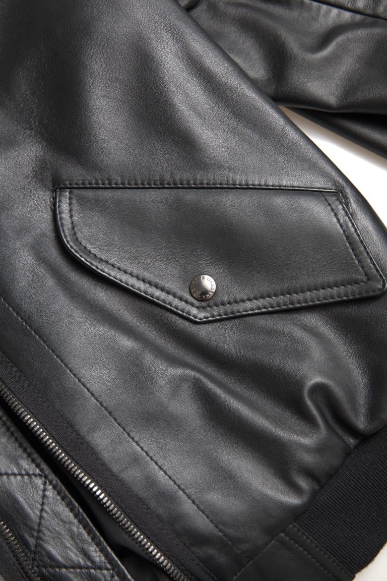 Dolce & Gabbana Black Leather Blouson Full Zip Bomber Jacket - Image 6