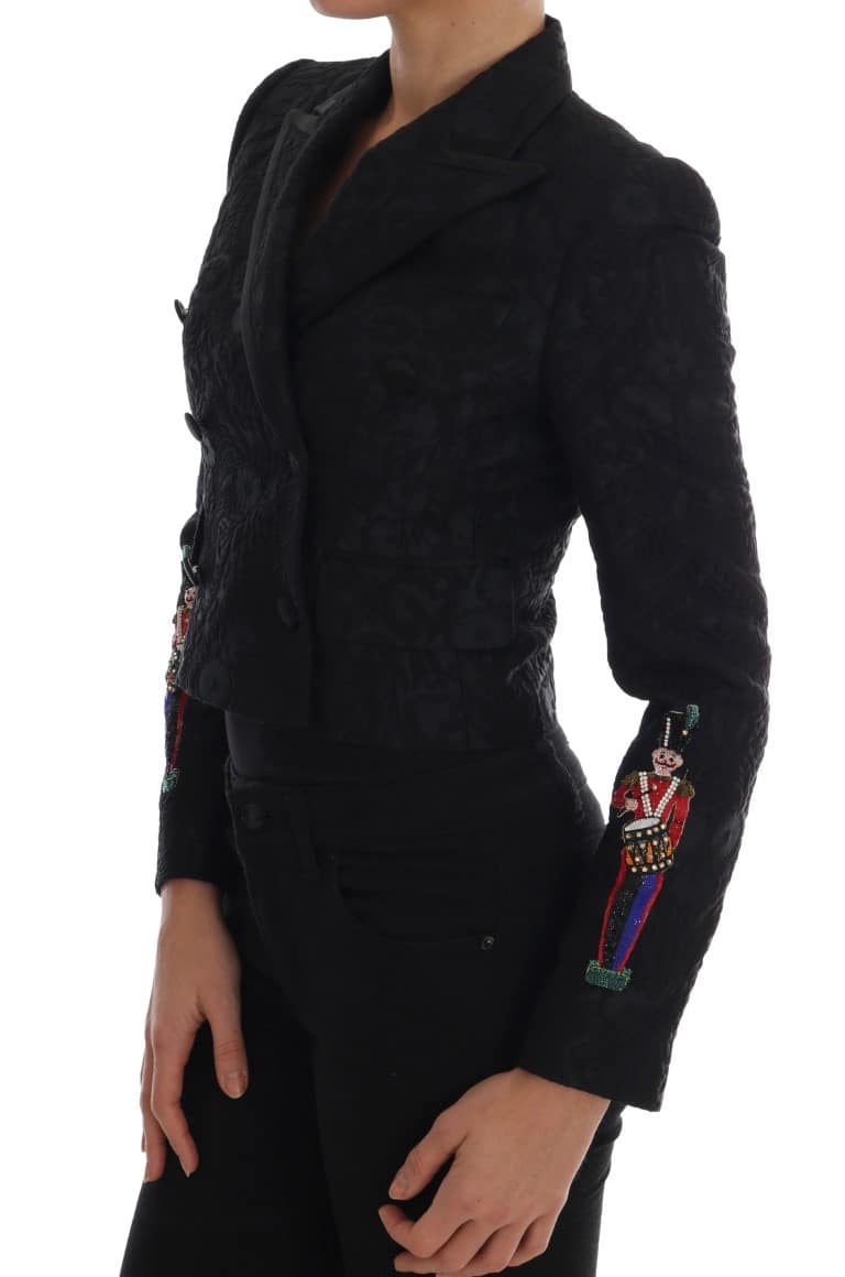 Dolce & Gabbana Black Brocade Blazer Jacket - Image 2