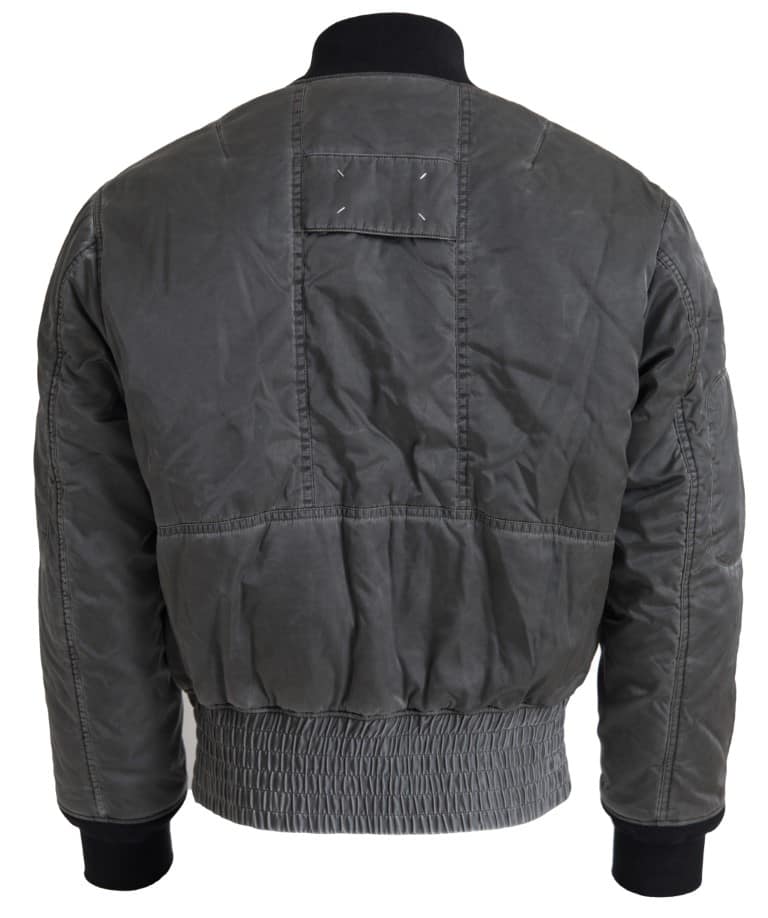 MM6 Maison Margiela Gray Bomber Zipper Pocket Sleeves Jacket - Image 3
