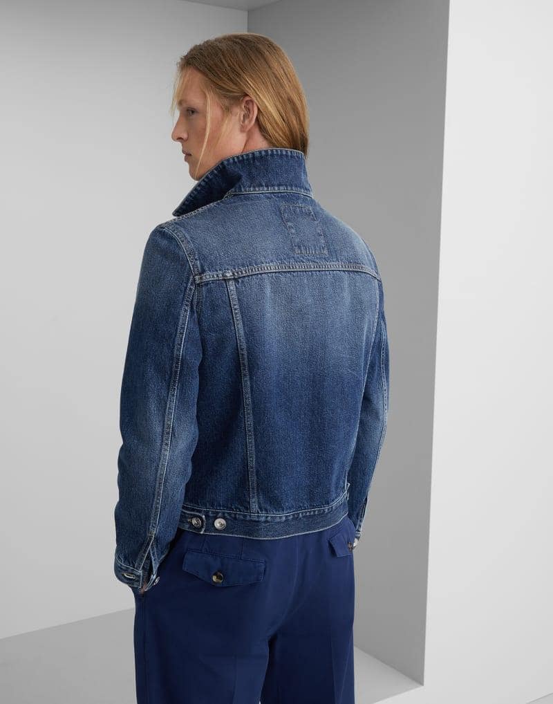 Brunello Cucinelli Gray Cotton Denim Jacket - Image 4