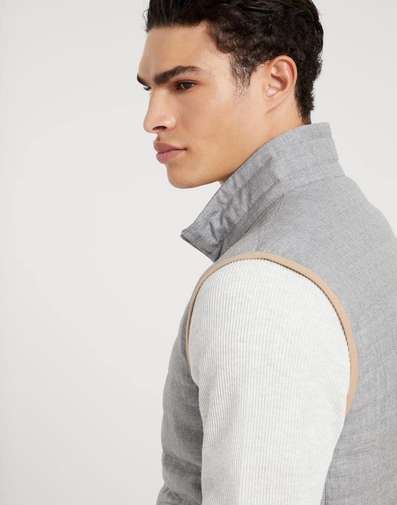 Brunello Cucinelli Multicolor Wool Sleveless Jacket - Image 3