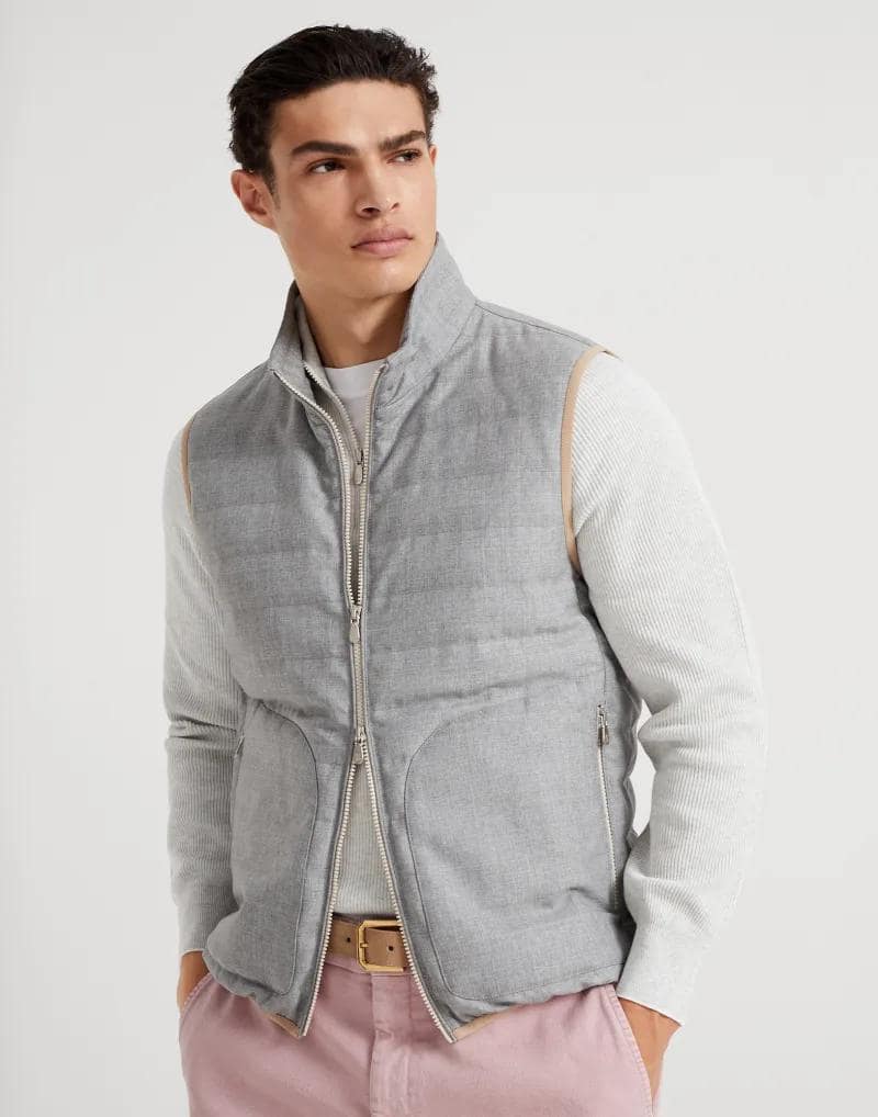 Brunello Cucinelli Multicolor Wool Sleveless Jacket - Image 4