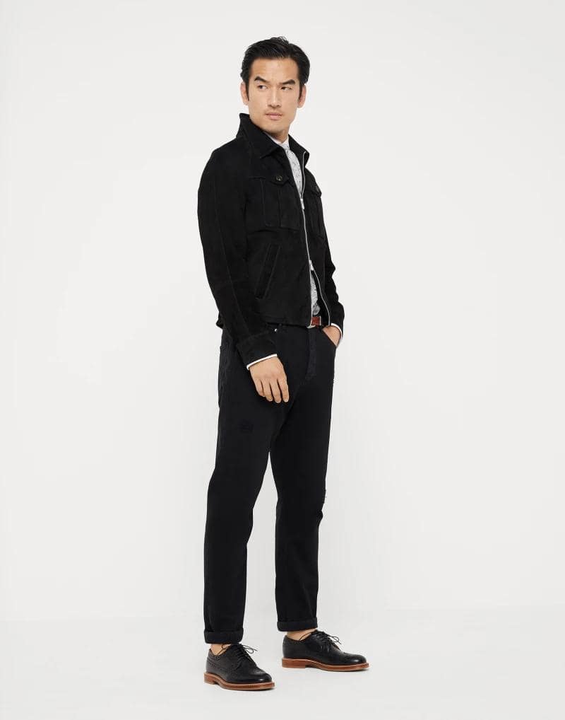 Brunello Cucinelli Black Leather Jacket