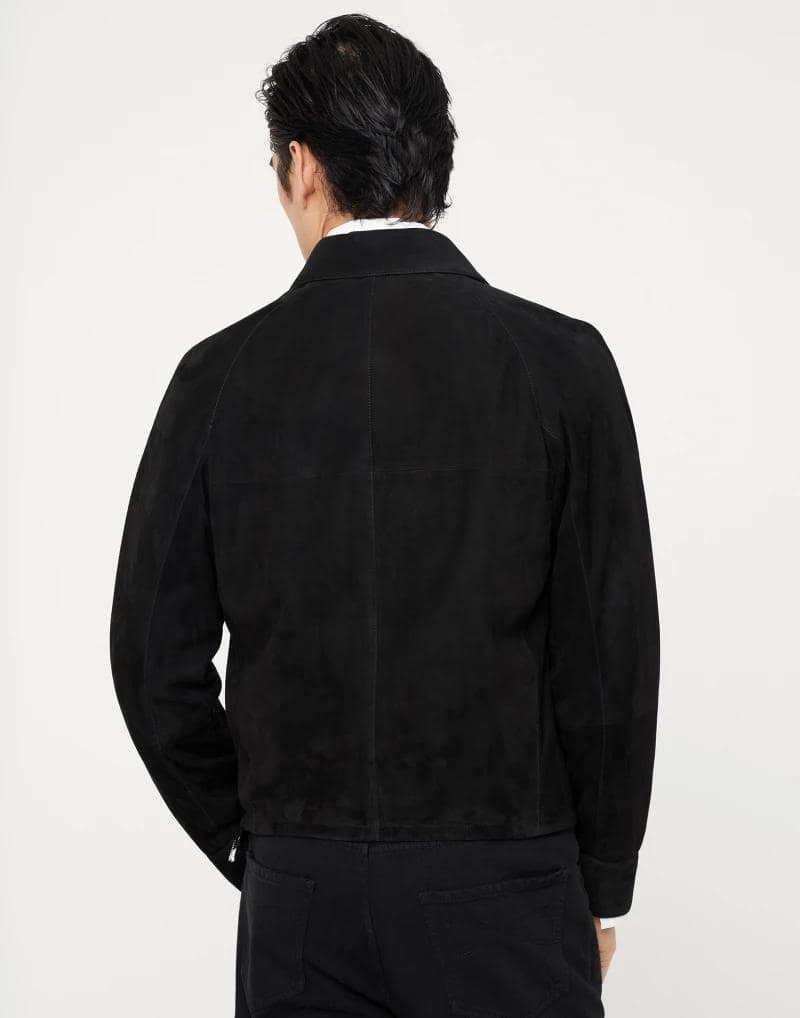 Brunello Cucinelli Black Leather Jacket - Image 2