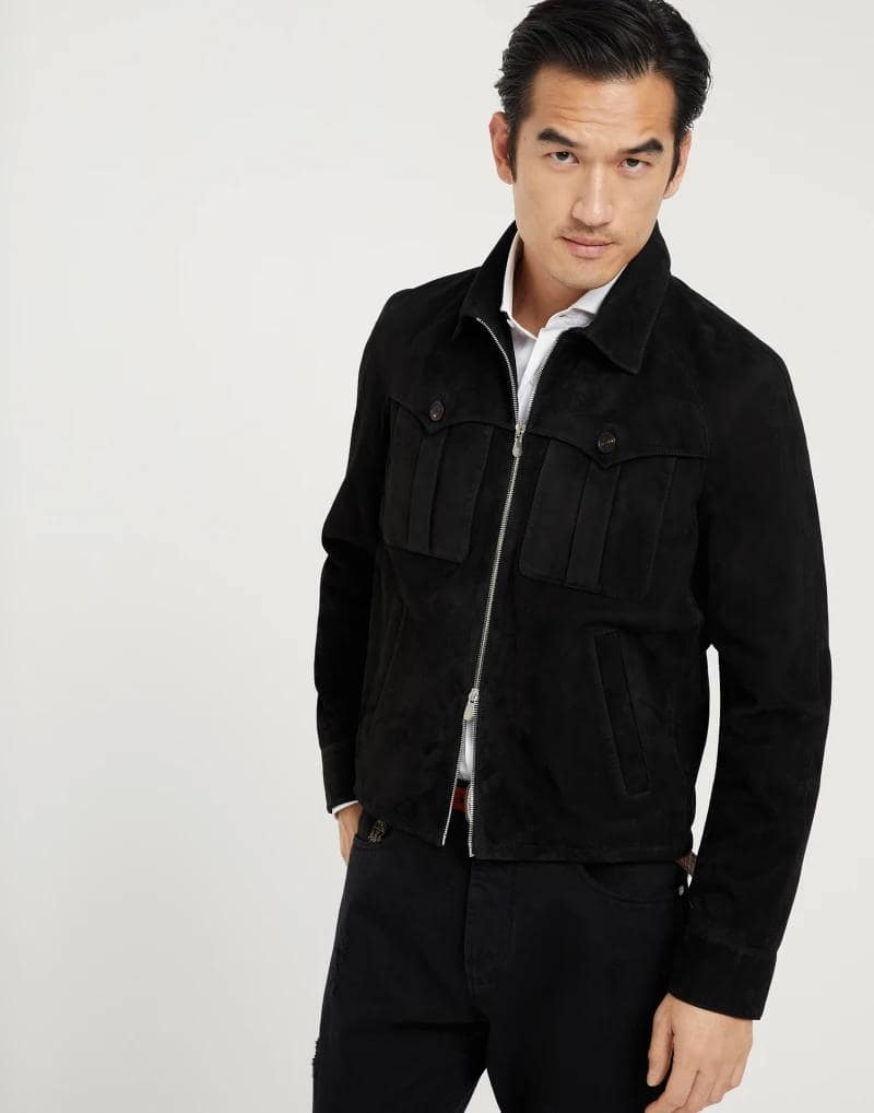 Brunello Cucinelli Black Leather Jacket - Image 5