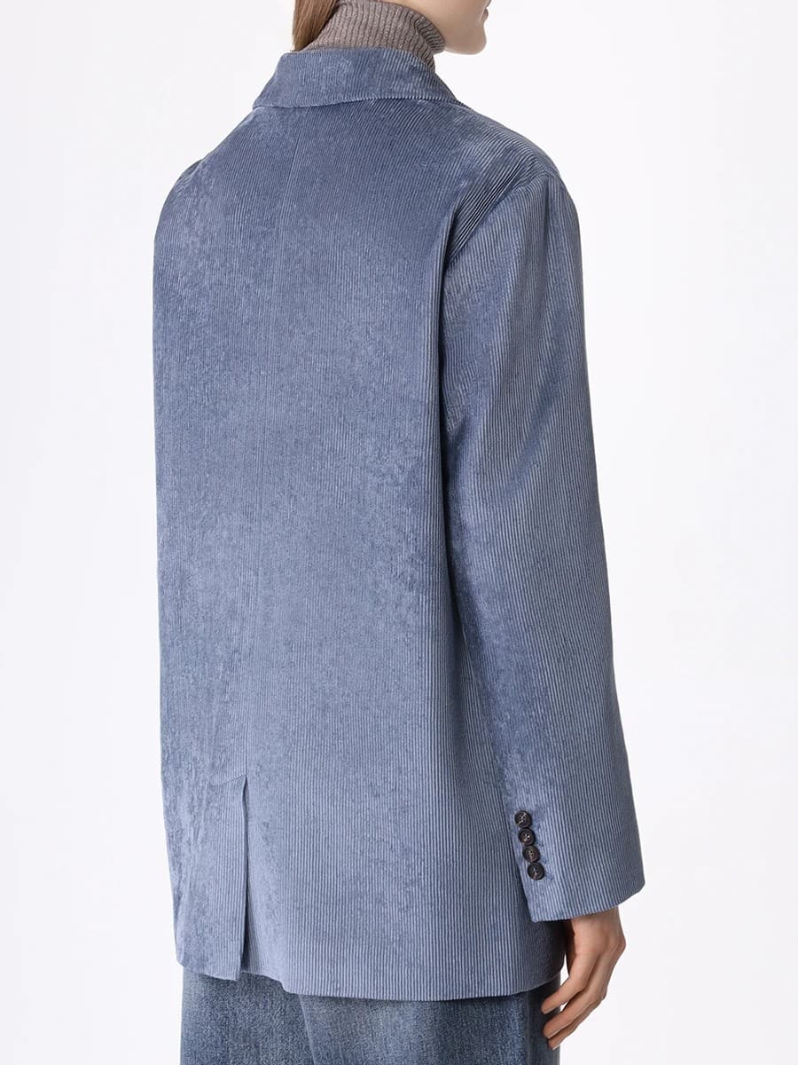 Brunello Cucinelli Blue Viscose Jackets And Coat - Image 4