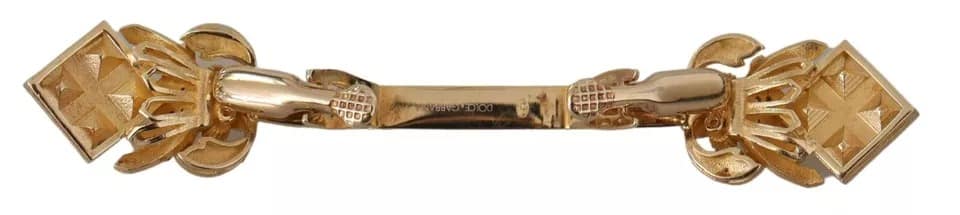 Dolce & Gabbana Gold Plated 925 Sterling Silver Crystal Collar Stop Brooch - Image 5