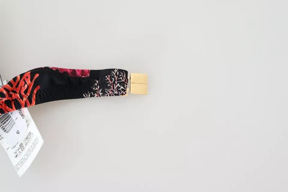 Dolce & Gabbana Black Corals Print Swimsuit Beachwear Bikini Top - Image 6