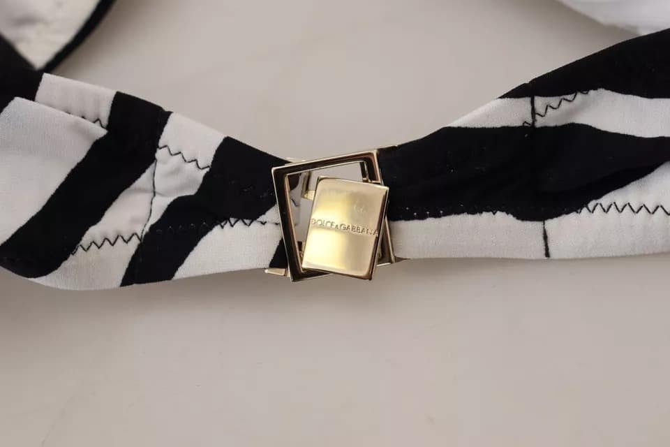 Dolce & Gabbana Black White Zebra Bandeau Swimwear Bikini Top - Image 5