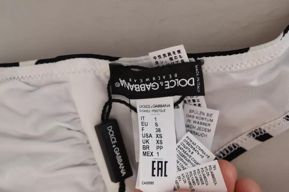 Dolce & Gabbana Black White Zebra Bandeau Swimwear Bikini Top - Image 6