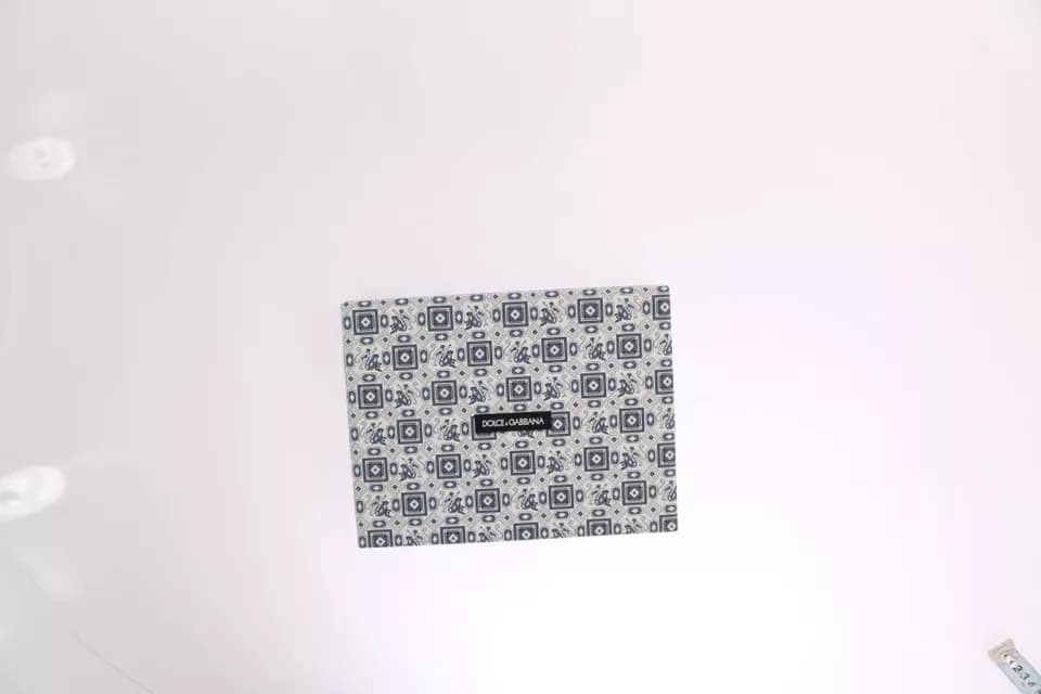 Dolce & Gabbana White Blue Silk Bowtie Leather Belt Gift Box Set - Image 8