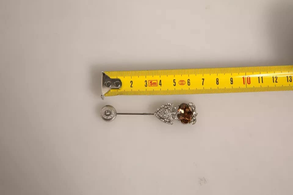 Dolce & Gabbana Silver 925 Sterling Silver Crystals Pin Collar Brooch - Image 4