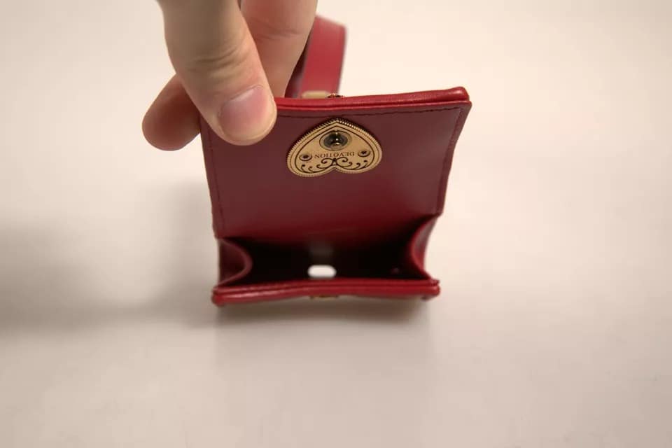 Dolce & Gabbana Black Leather Devotion Heart Strap Airpod Case - Image 7