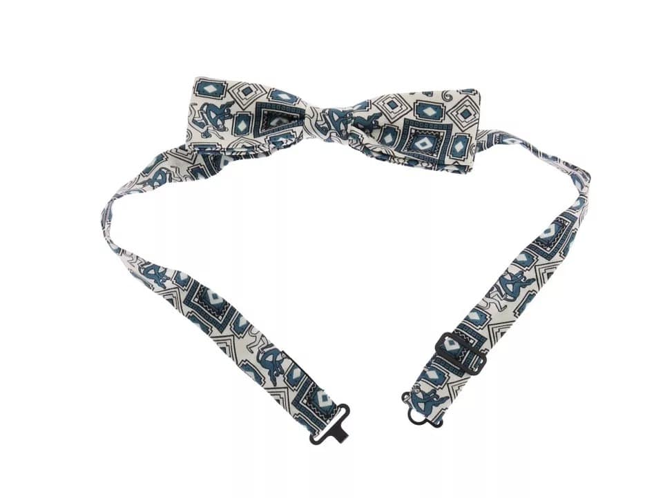 Dolce & Gabbana White Blue Silk Bowtie Leather Belt Gift Box Set - Image 6