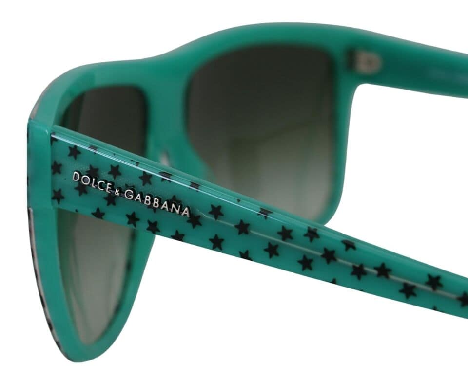 Dolce & Gabbana Green Stars Acetate Square Shades Sunglasses - Image 5