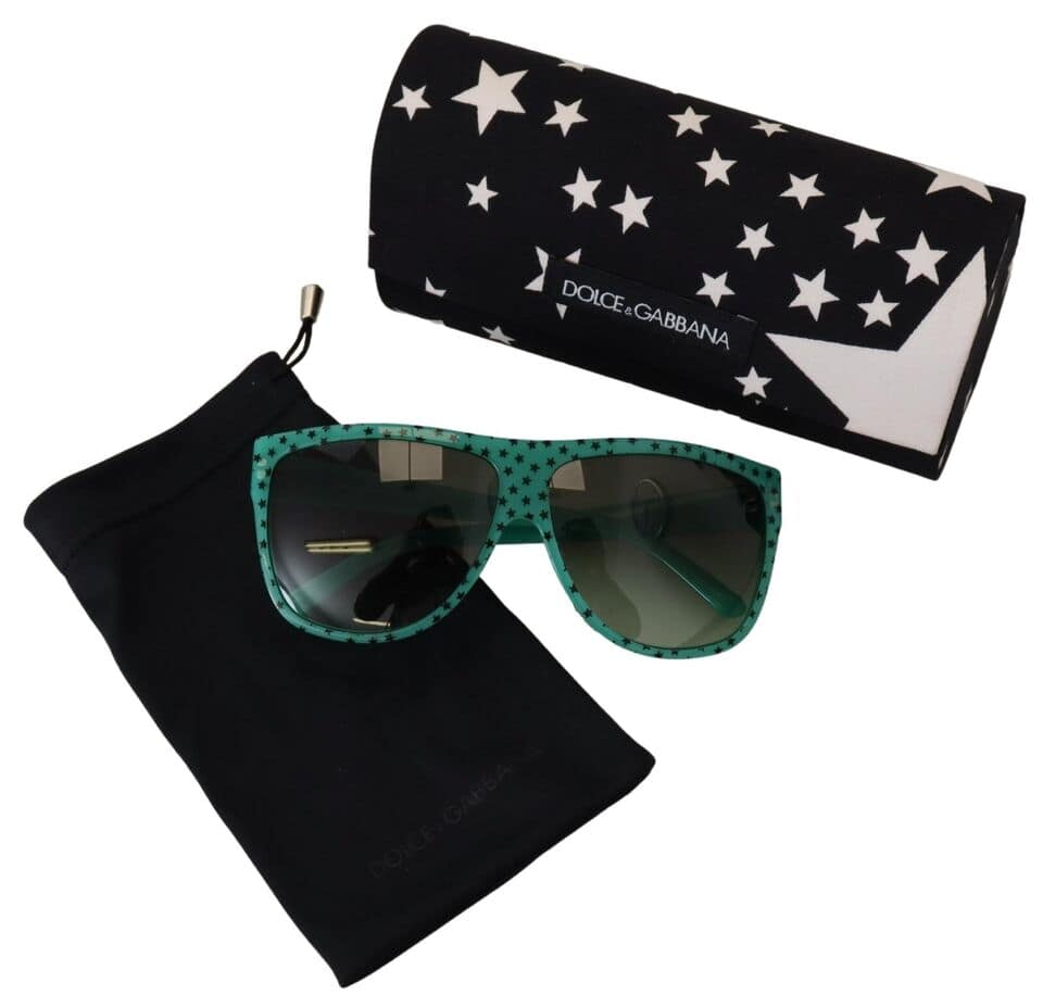 Dolce & Gabbana Green Stars Acetate Square Shades Sunglasses - Image 6